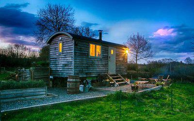 Two Blackdown Huts make The Times’ winter glamping top 10!