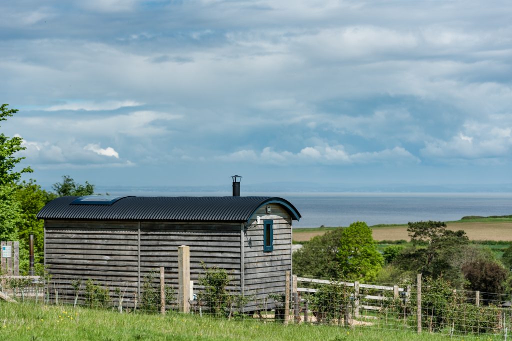 Old Rectory House's Shepherd huts near Blue Anchor Bay, Somerset