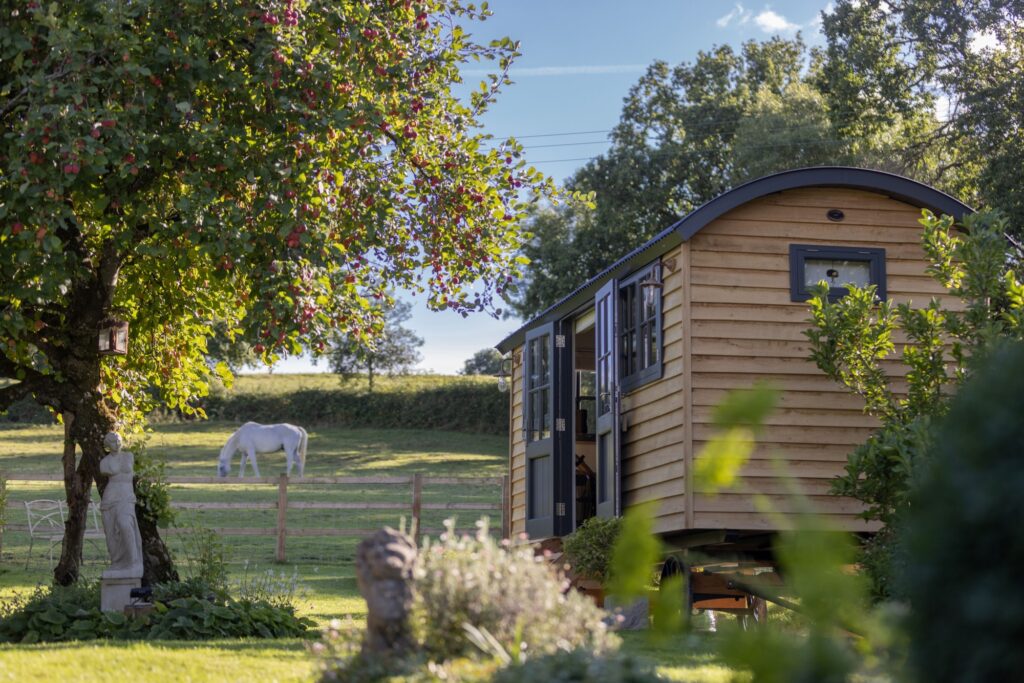 A retreat hut used as a personal gym from Blackdown Shepherd Huts